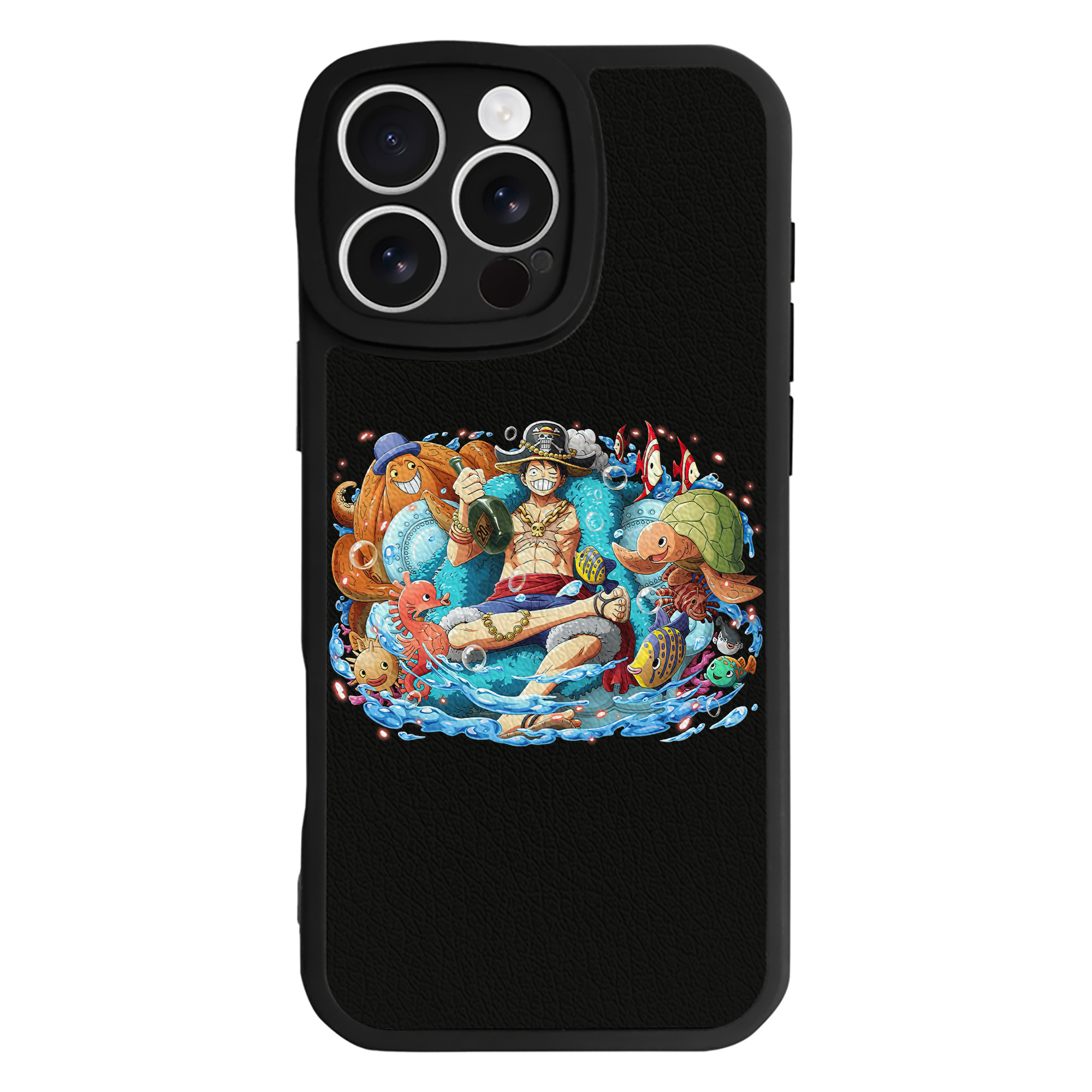 （画像用） ワンピース モンキー・D・ルフィ ONE PIECE Monkey D. Luffy 【iPhone 16シリーズ対応】シリコンスマホケース（レザー調） 材質：シリコン